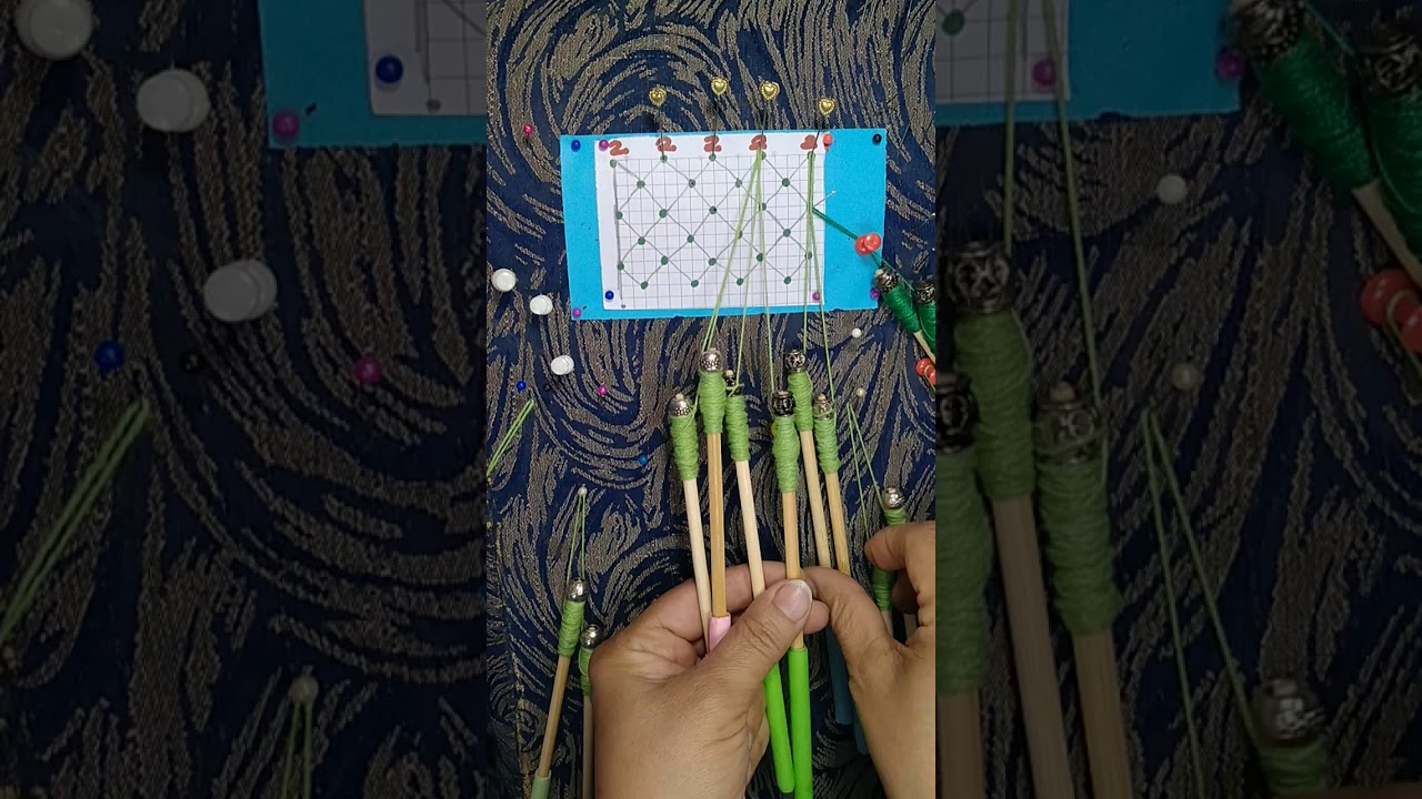 Bobbin lace for beginners , simple stitch, half stitch and whole stitch - كيفيه عمل الغرزه البسيطه ،