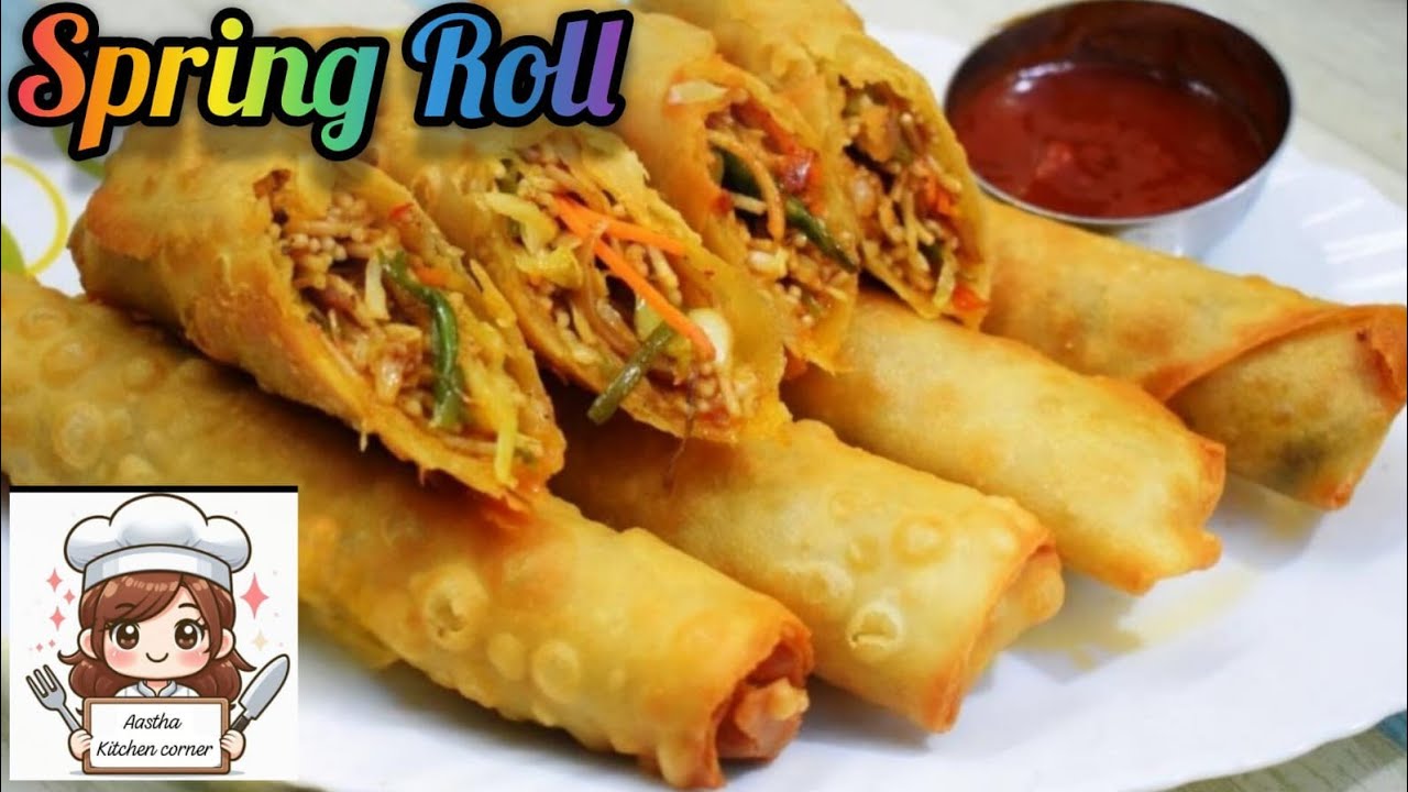 वेज स्प्रिंग रोल्स, घर की शीट से बने। Spring Rolls with Homemade Sheets l Vegetable spring roll
