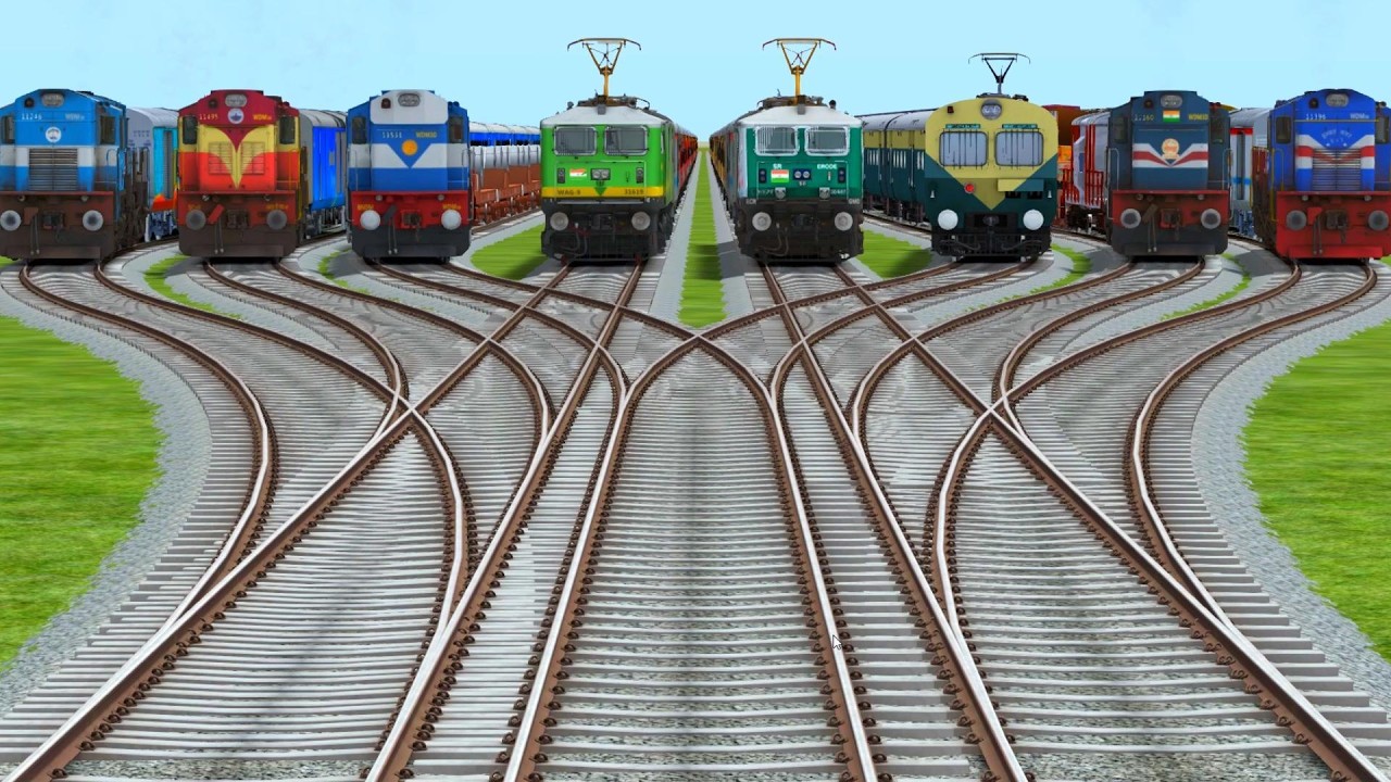 🧮All Trains Crossing By Branched Yard Railroad Crossing Tracks || train videos indian railways 
