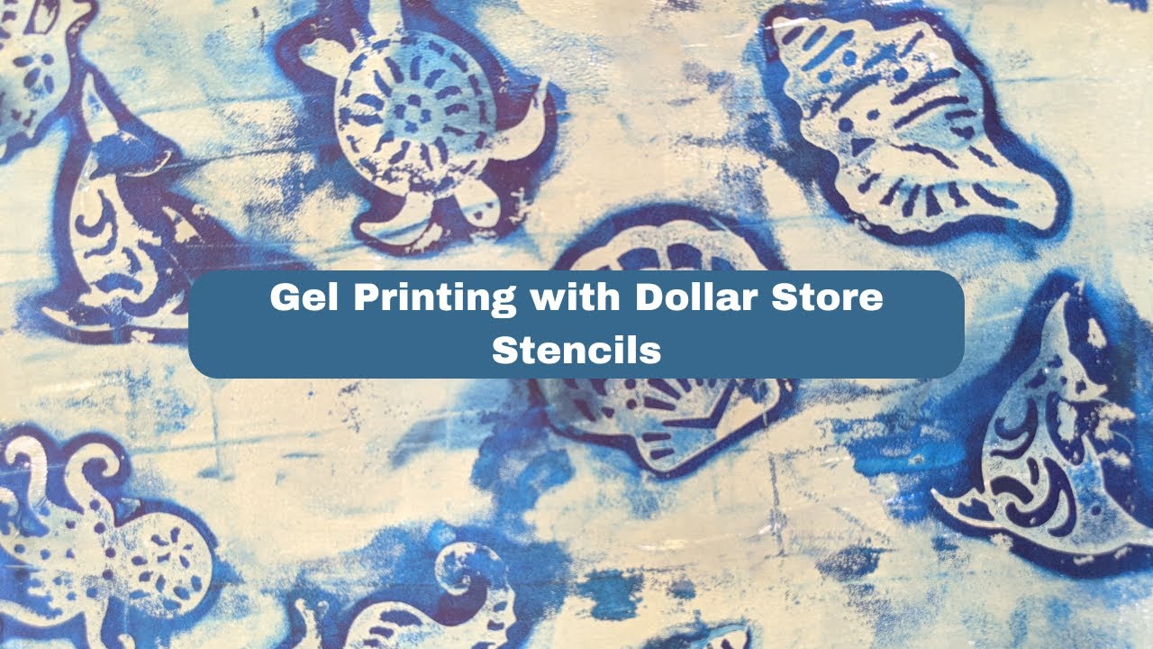 Gel Printing with Dollar Store Stencils #gelliprint #gelliplateprinting #printmaking