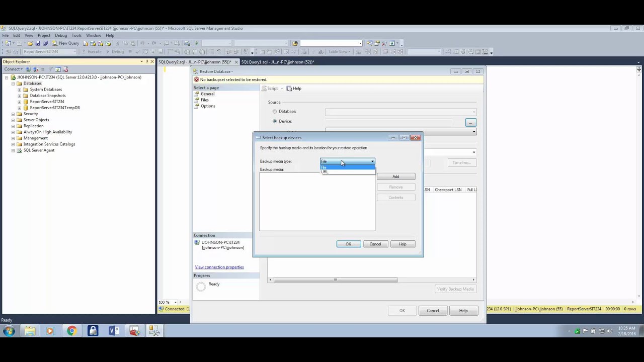 How To Restore SQL 2014 AdventureWorks 2014 backup file