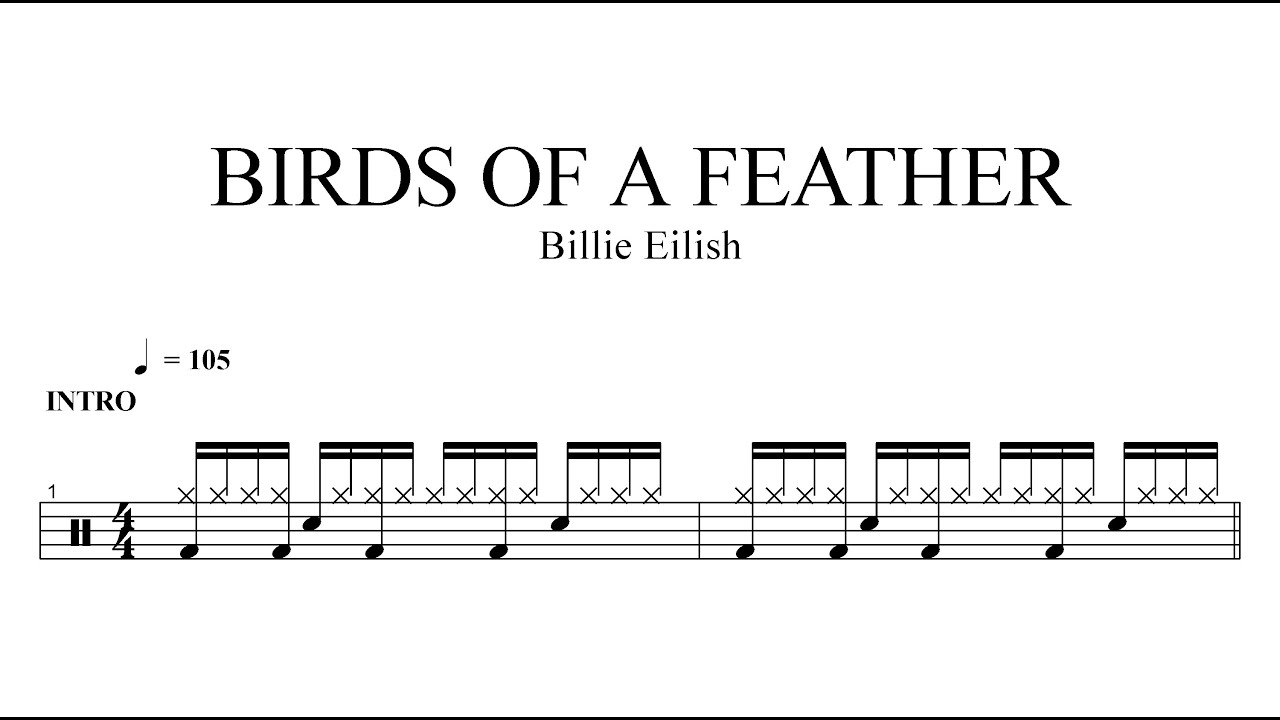 Billie Eilish-BIRDS OF A FEATHER | Drum Sheet Music