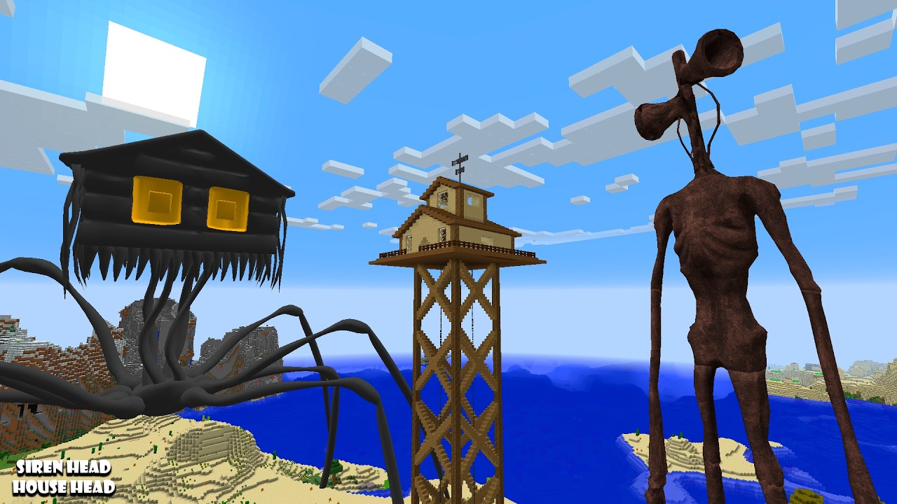 Как выжить после встречи с Сиреноголовым и Домоголовым в Minecraft &mdash; Геймплей &mdash; Мем про гроб