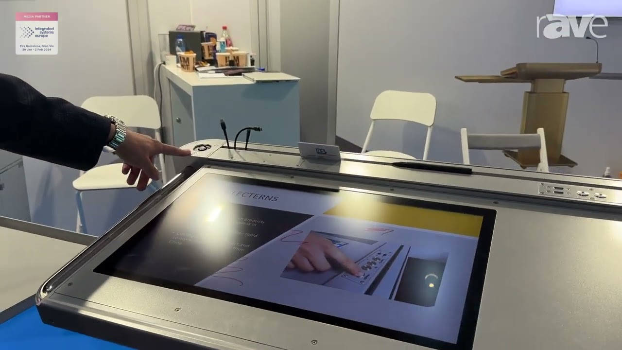 ISE 2024: Intelligent Lectern Systems Shows Synergy QW Lectern with Touchscreen Display