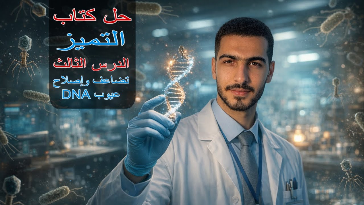 حل كتاب التميز 2026 || تضاعف وإصلاح عيوب DNA || الدرس الثالث 