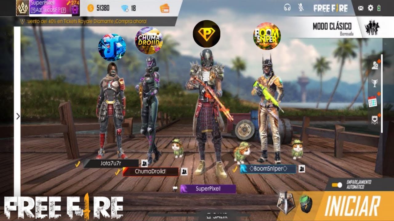 LA ÉPICA ESCUADRA MÁS LOCA DE TODO FREE FIRE *Boomsniper, Jota7u7, chumadroiid*