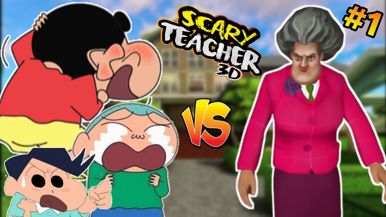 Shinchan vs scary teacher 😱 | shinchan playing scary teacher 3d 😂 | funniest game ever 😂 | #1