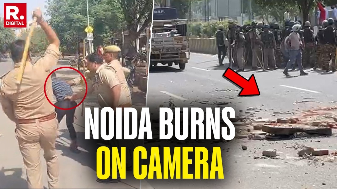 Noida Protests: Protesters Justify Burning Cars & Stone Pelting, Many Policemen Assaulted | On Cam