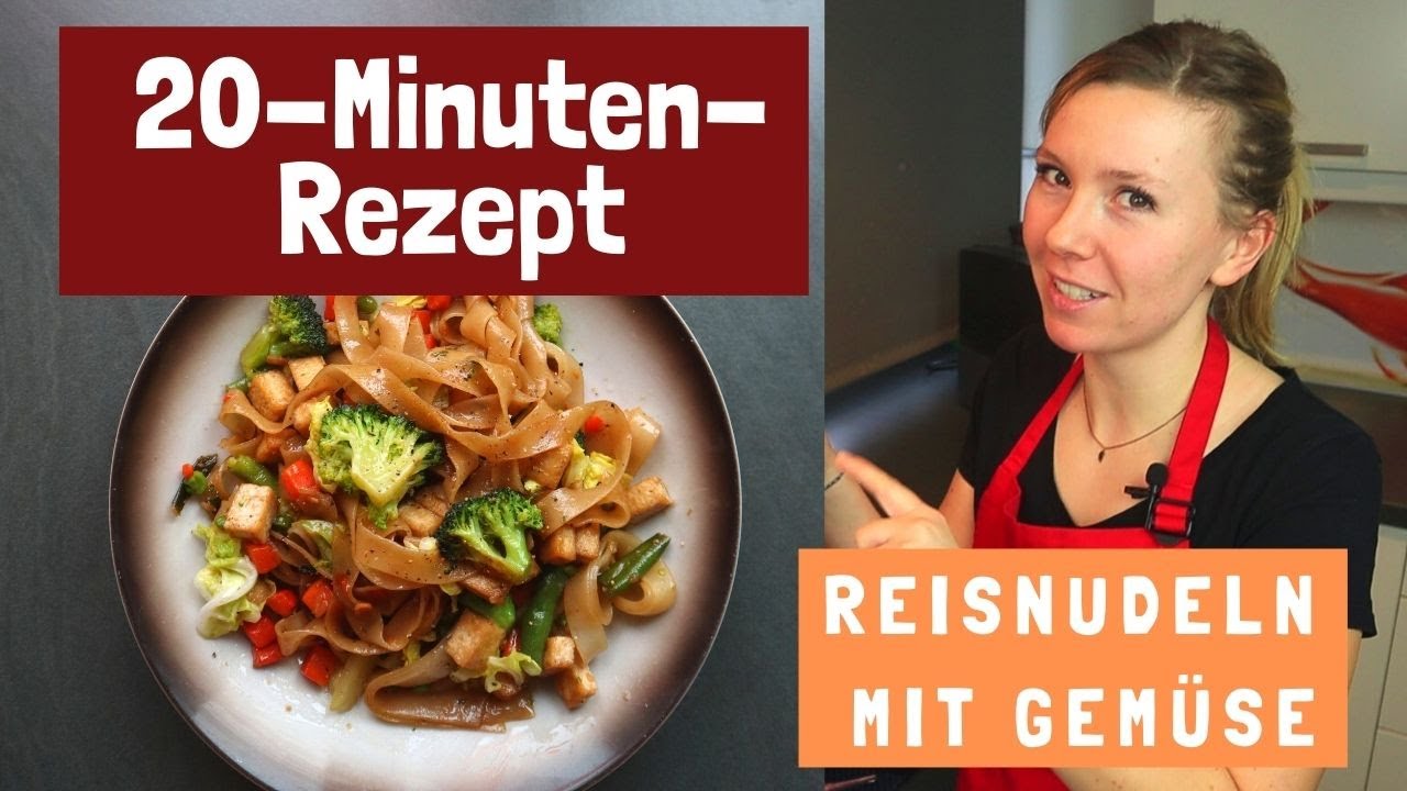 Reisnudeln mit Gemüse | 20-Minuten-Rezept | Koch' vegan