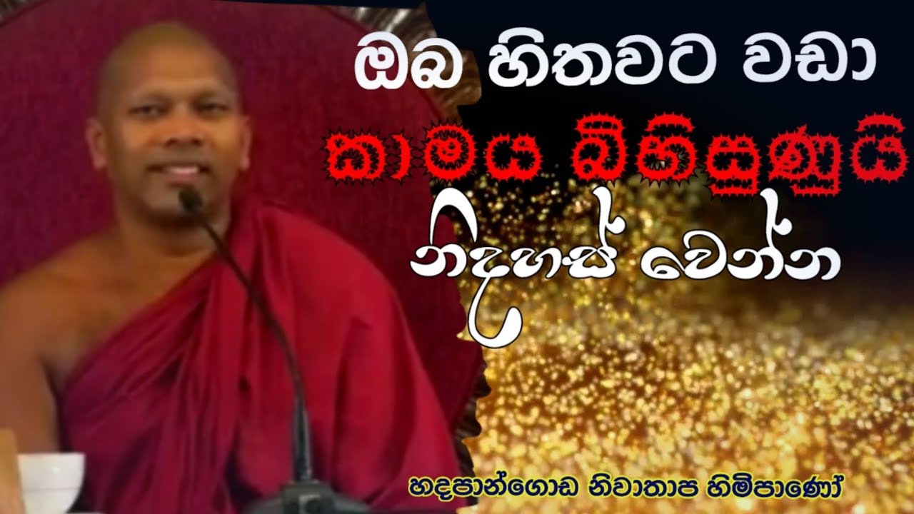 ඔබ හිතනවට වඩා කාමය බිහිසුණුයි,නිදහස්වෙන්න#Hadapangoda Niwathapa thero#pahura #dharmayai #bana