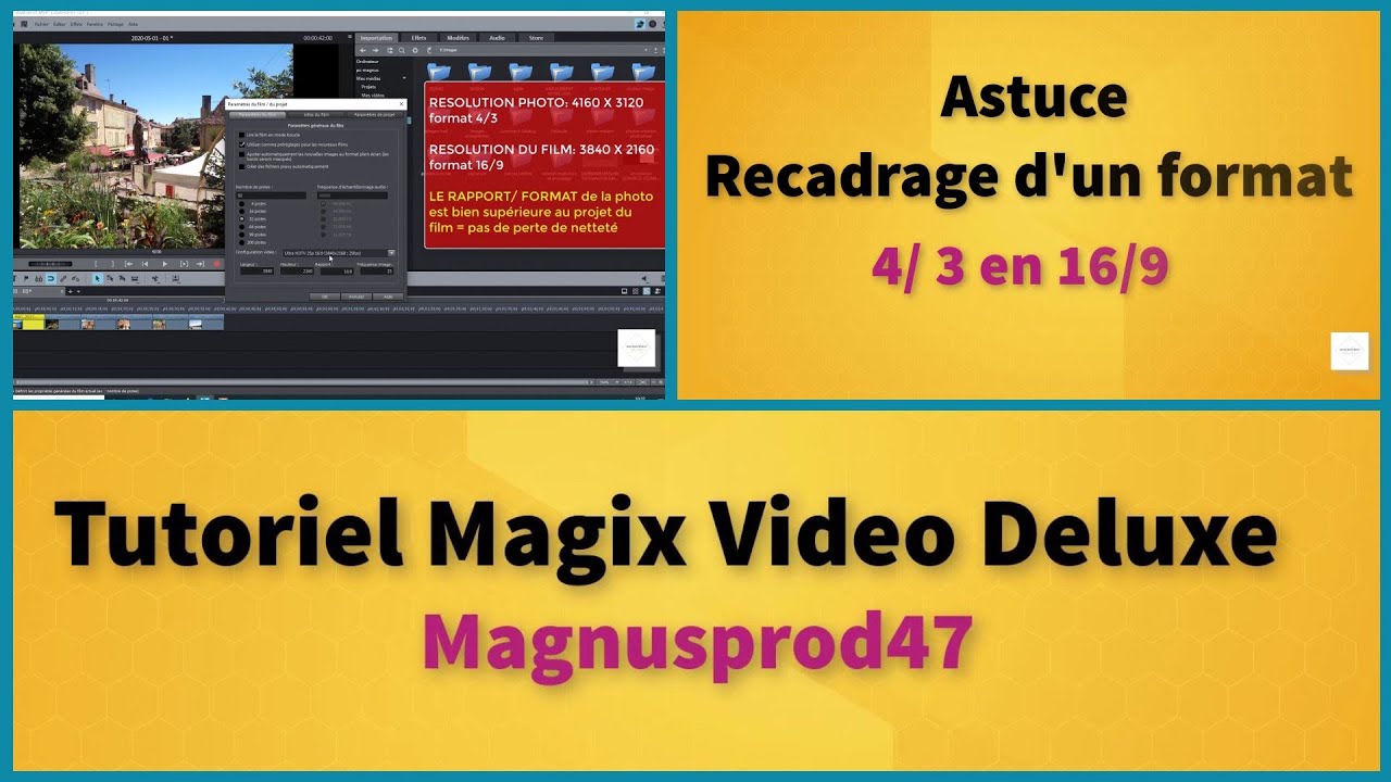 Tutoriel MVD 2020 :Astuce recadrage photo d'un format 4/3 en 16/9