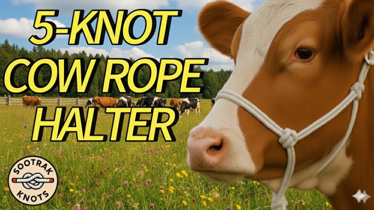 Изготовление недоуздка с 5 узлами | Как завязать веревочный недоуздок | Как сделать веревочный не...