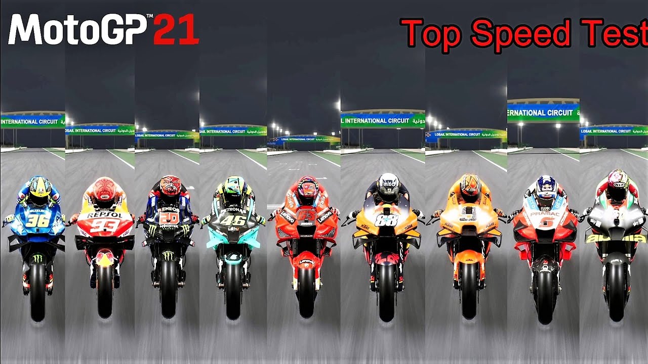 MOTOGP 21 || All Bikes Top Speed Test || Honda, Ducati, Yamaha, Suzuki, KTM, Aprilia || 4K 60FPS