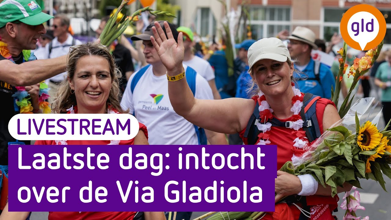 Kijk mee naar de 4Daagse 2024 wandelaars over de Via Gladiola | LIVESTREAM