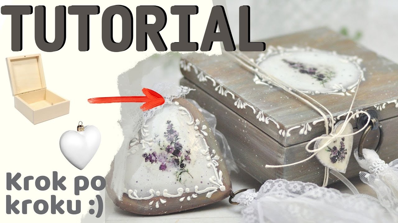 Decoupage pudełko retro z konturówką  [tutorial] No. 847