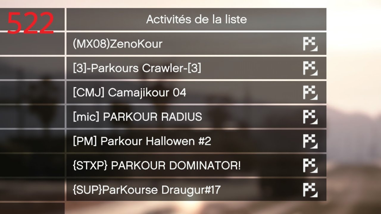 LISTE GTA ONLINE PS5
