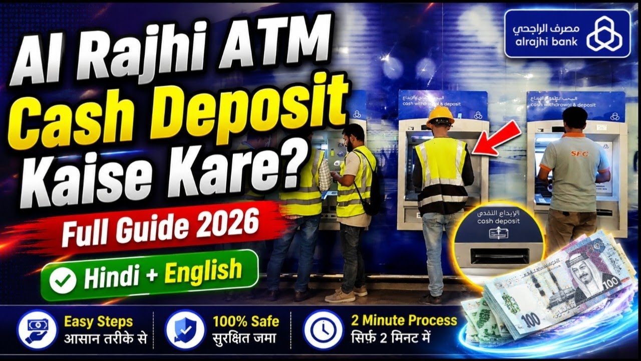 How To Cash Deposit In Alrajhi Bank ATM Full Easy Guide In Hindi Urdu Language