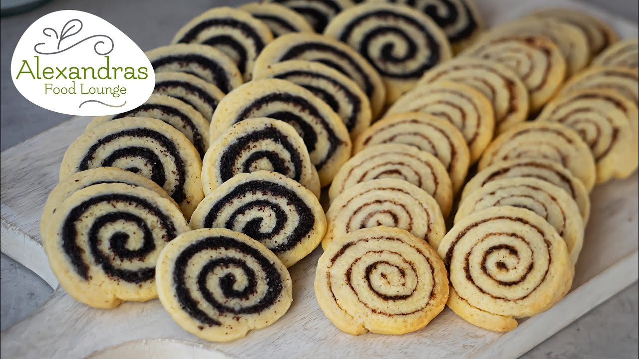 Mohn- und Zimtschnecken Pl&auml;tzchen/ Basic Butterpl&auml;tzchen Rezept #pl&auml;tzchen