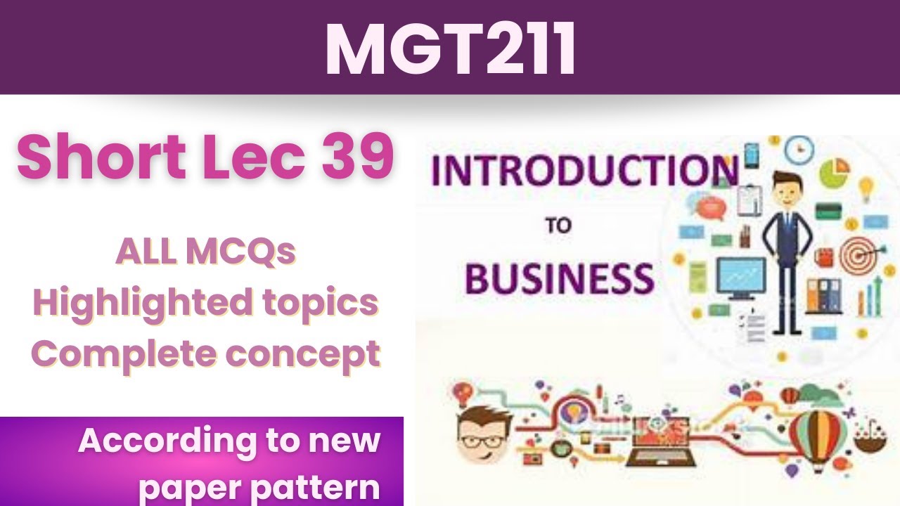 MGT211 Short Lecture 39_Highlighted Questions_MGT211 Lectures_ Final Term_Full Detail In Short Time