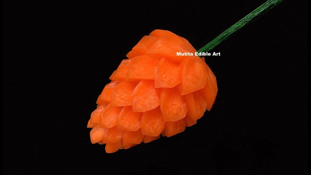 Simple | Carrot | Lotus Flower | Intermediate Lesson 73 | Mutita Edible Art Of Fruit & Vegetable Car