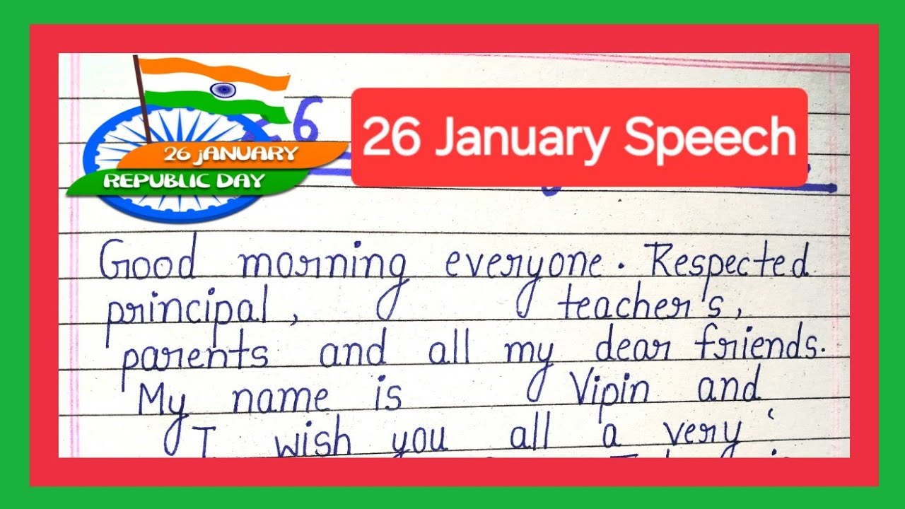 26 January English Speech | English Speech on Republic Day 2026 | English Speech on 26 January 2026