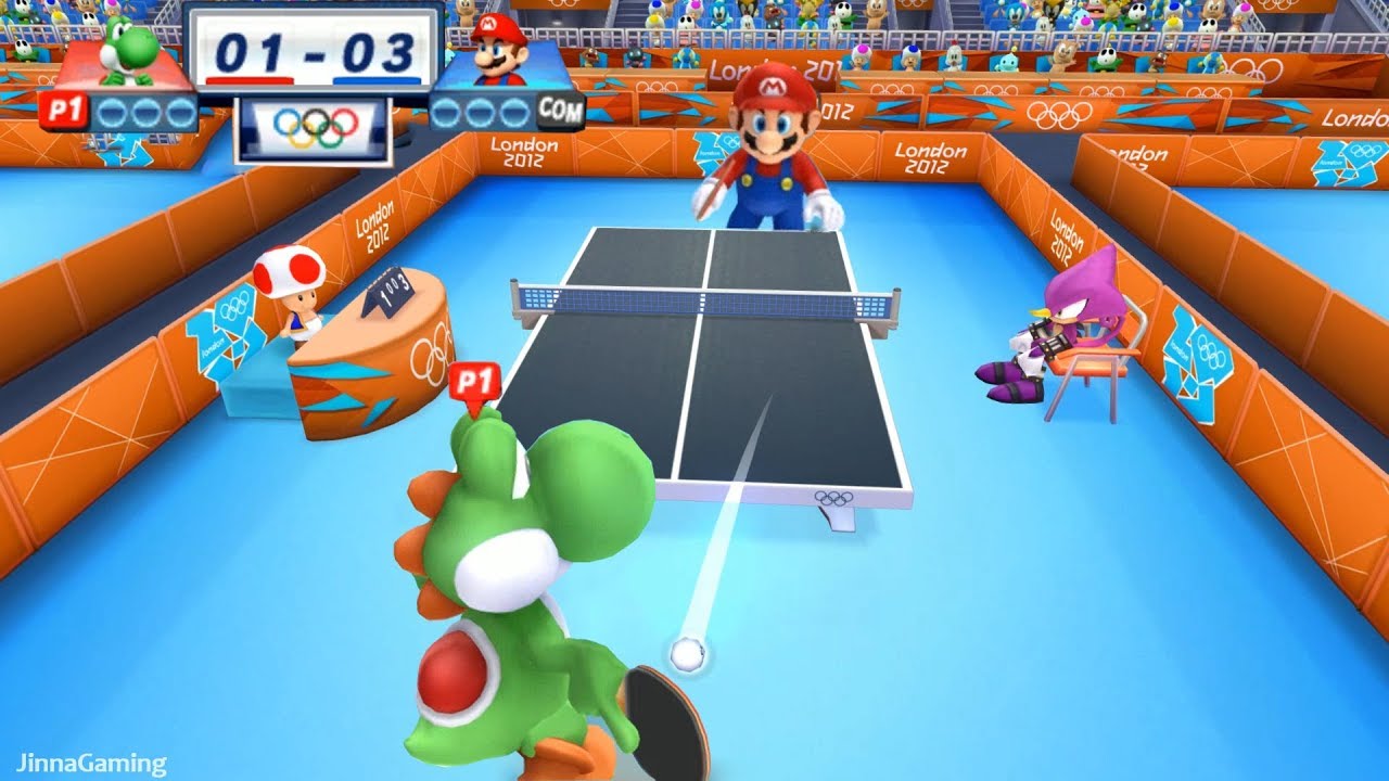 Mario & Sonic At The London 2012 Olympic Games - Yoshi Play Table Tenis, Athletics in 1st Place
