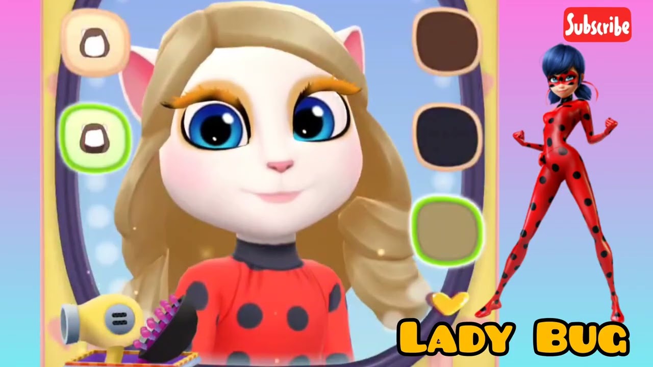 Angela Cosplay as Ladybug 🐞| Miraculous Transformation Look | My Talking Angela 2
