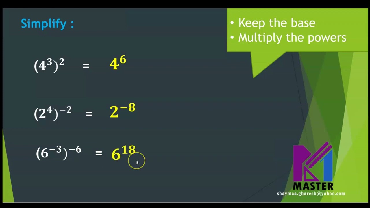 Laws of indices (Brackets)