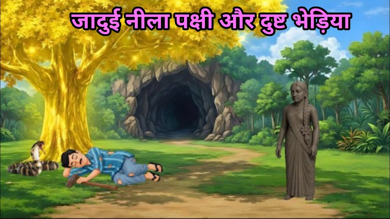 जादुई नीला पक्षी और दुष्ट भेड़िया । Hindi Stories| Hindi Kahani | Moral Story | cartoon story video 