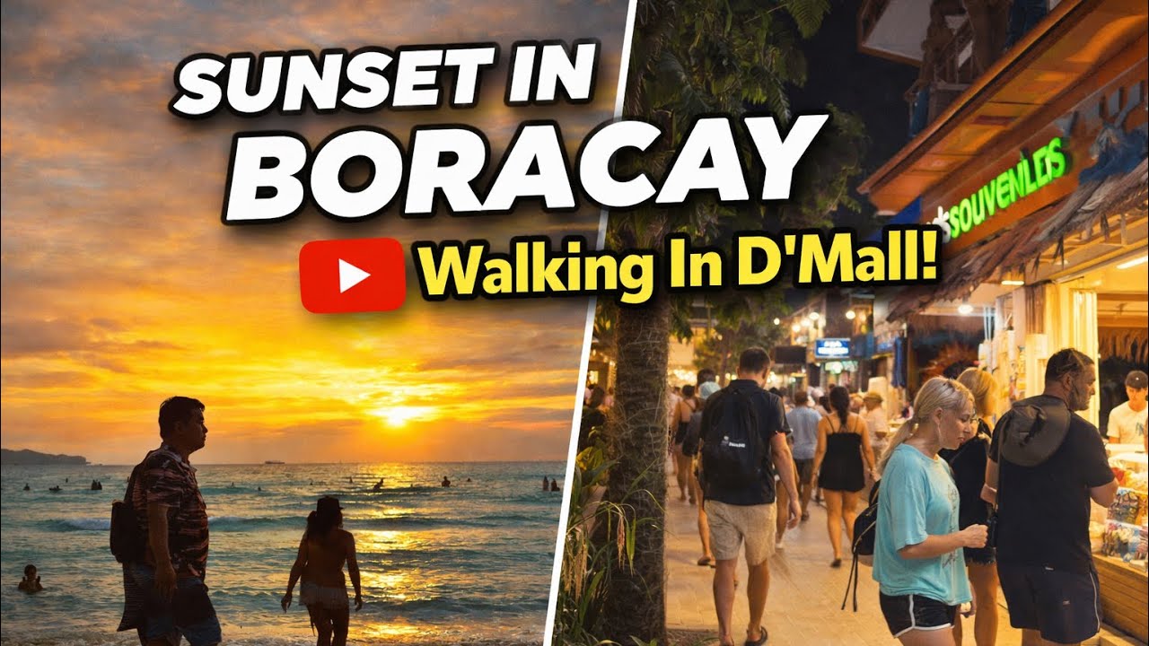 🌅 Sunset in Boracay + Walking Around D’Mall | Perfect Island Night!
