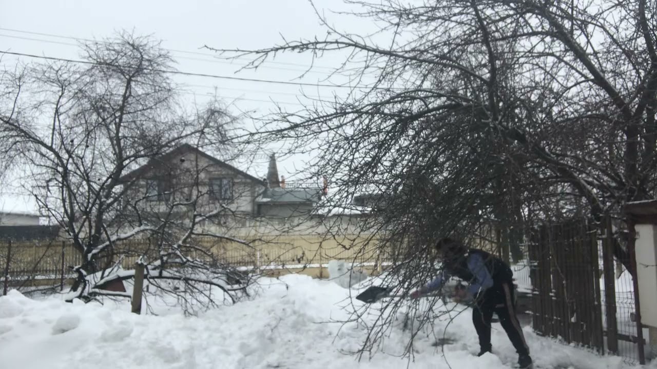 Salutare tuturor astăzi vă prezint cum curățesc zăpada ❄️🥂 care se află pe unde nu trebuie da