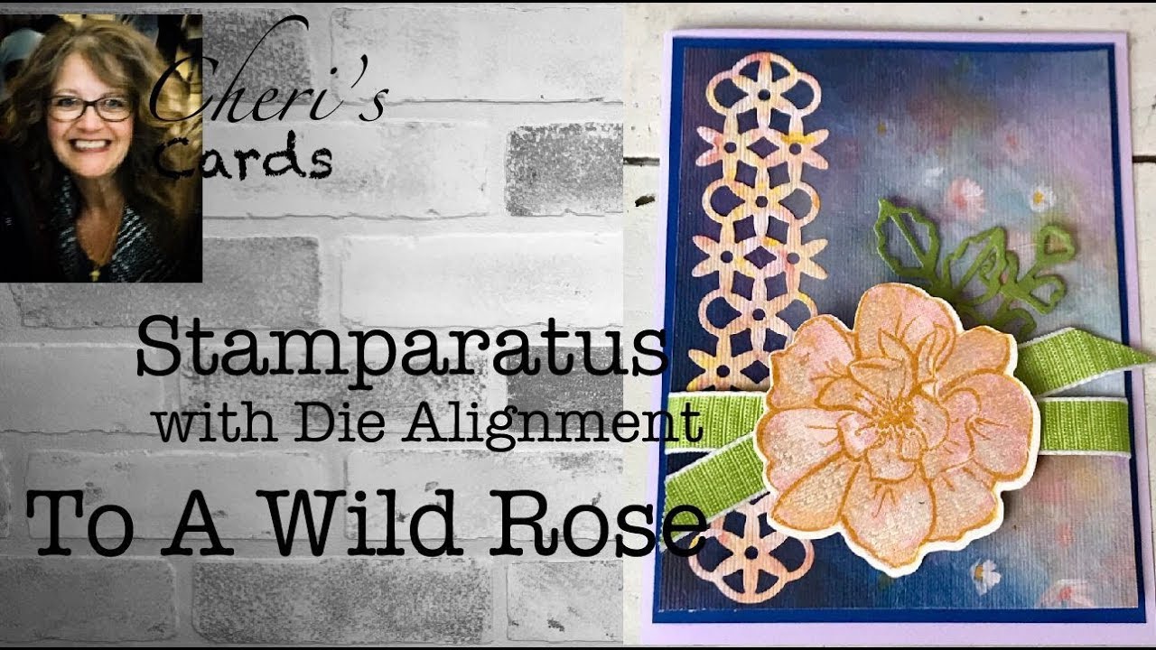 To A Wild Rose: Stamparatus with Stamps & Dies Set Up, Perennial Essence DSP, 2 Step Stamps
