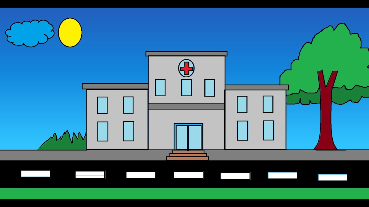 How to draw Hospital in ms paint | paint in computer| house