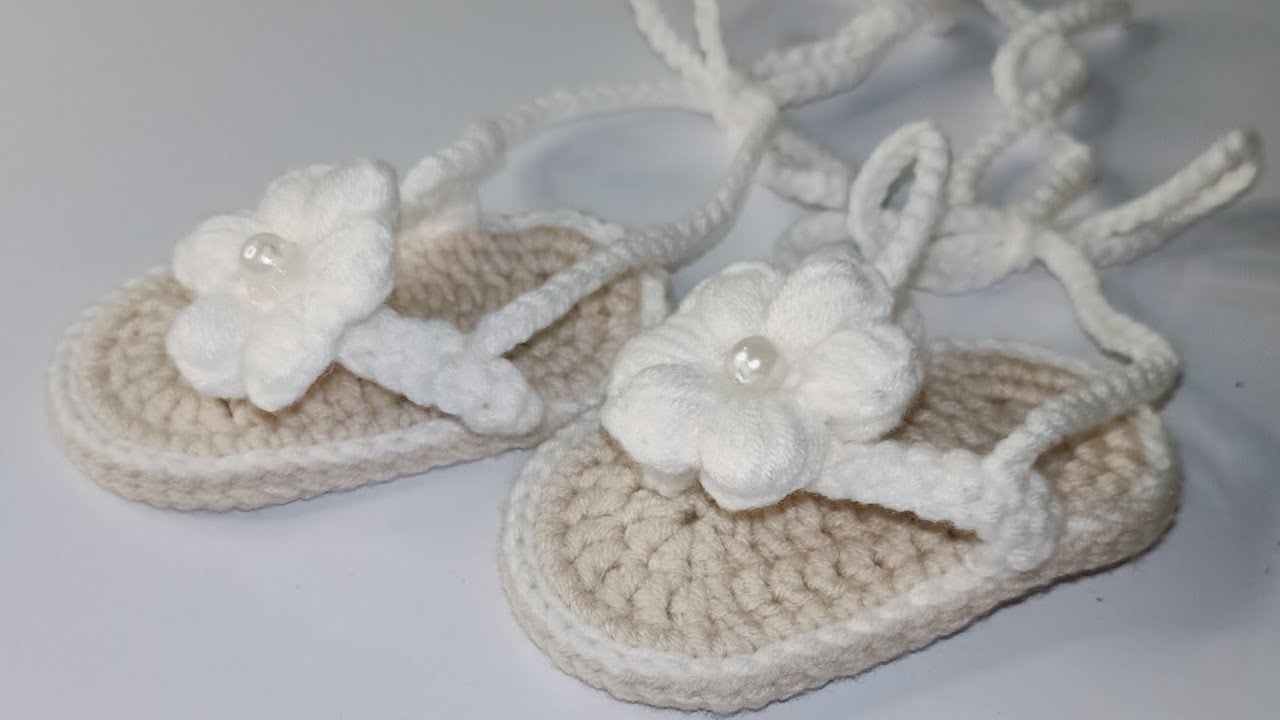 CROCHET SANDALS FOR BABY GIRL for new born size 10cm/4inches #crochetbabysandals