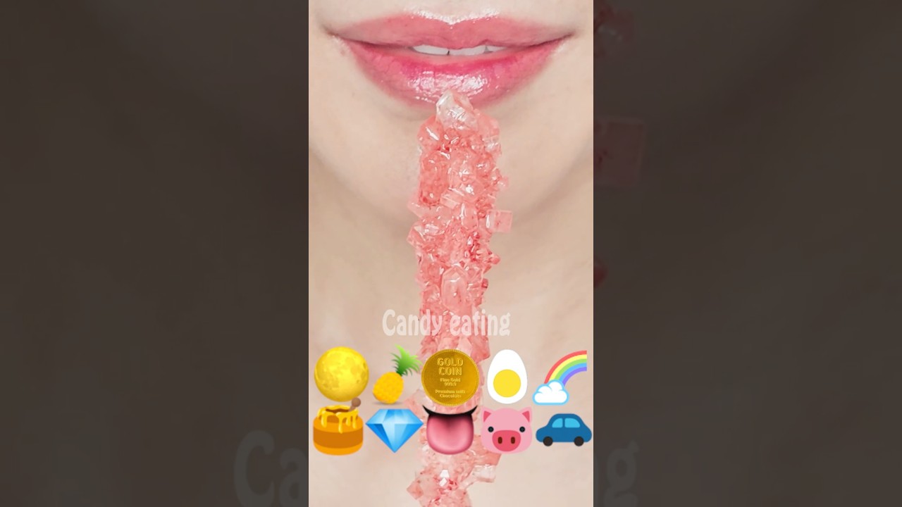 ASMR COLORFUL EMOJI FOOD chocolate kohakuto sprinkle honey jelly rock candy mukbang eating sounds