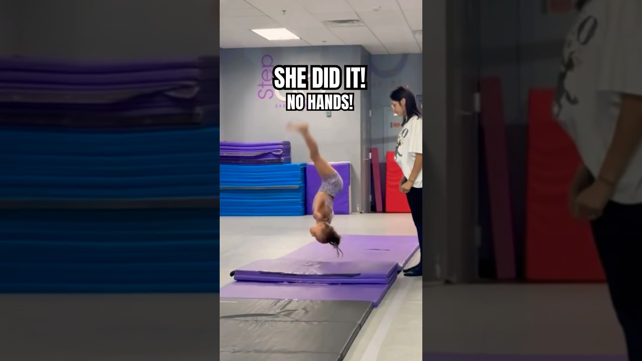 Stella&rsquo;s FIRST Aerial 👏 SHE DID IT! #tricks #dancer #tumbling