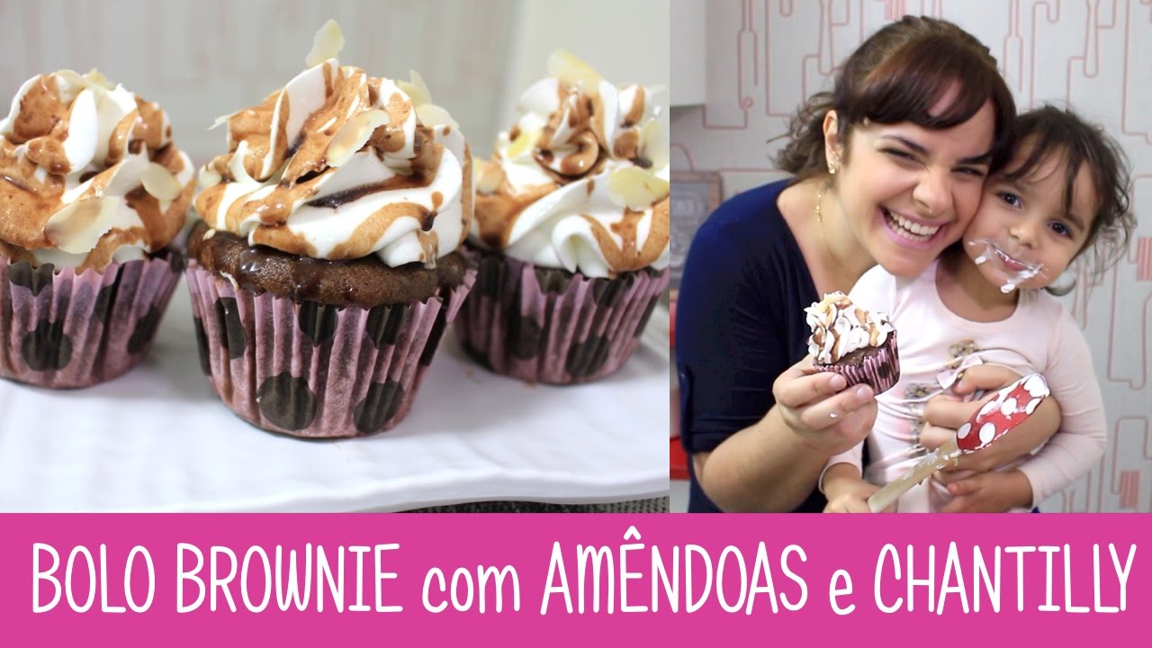 BOLO BROWNIE de CHOCOLATE com AMÊNDOAS e CHANTILLY ft. RAFINHA - #327 - Receitas da Mussinha