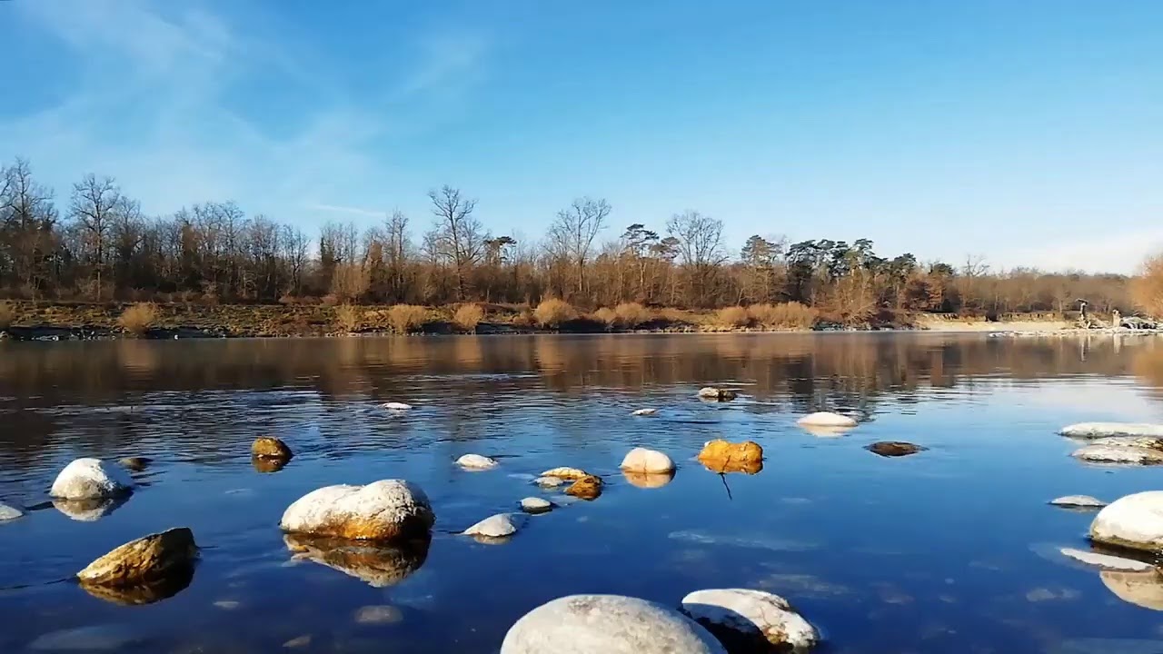 Relaxing Piano Music with River Background / No copyright