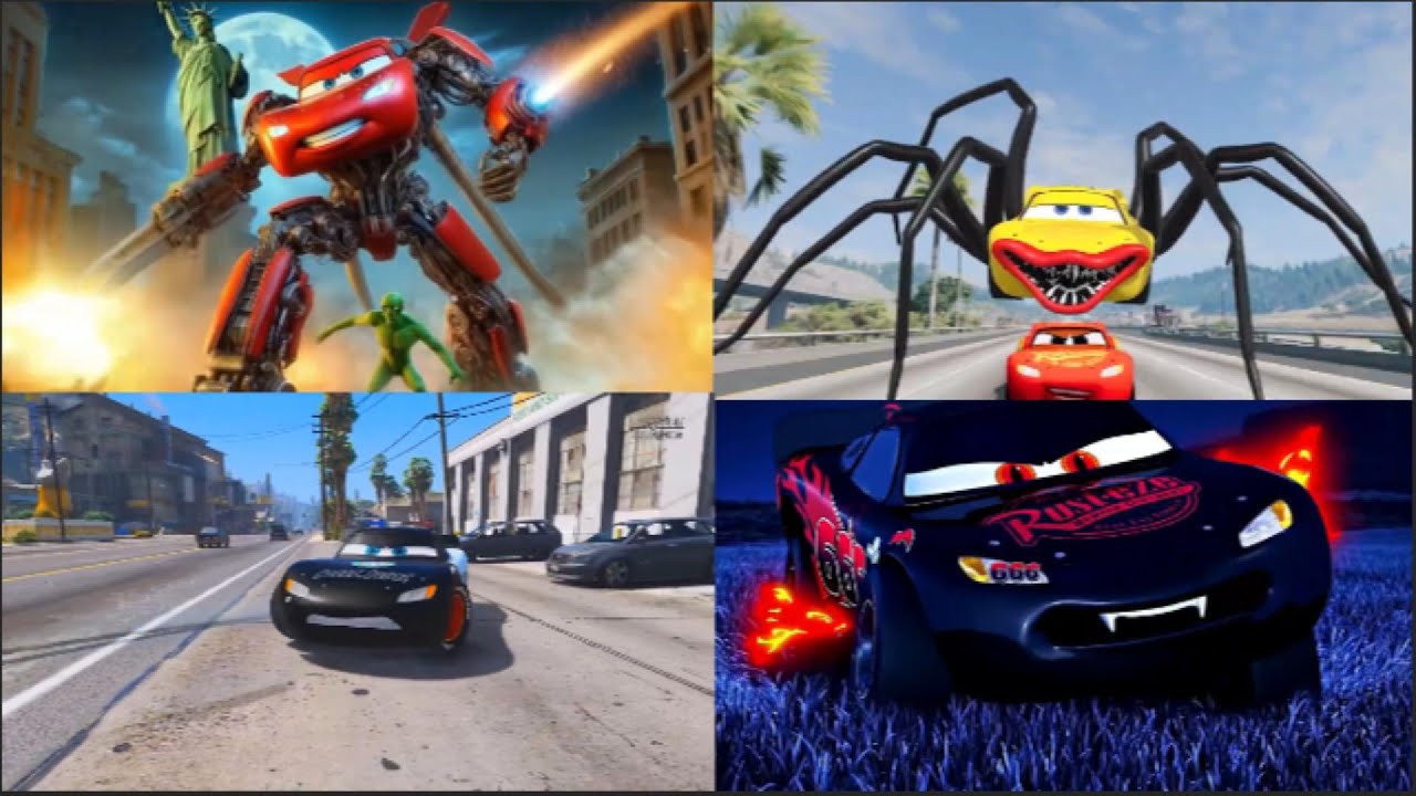 Shark Mqueen vs Evil Mcqueen vs Eater Mcqueen vs Lightning Mcqueen  Coffin Dance Song Cover Tileshop