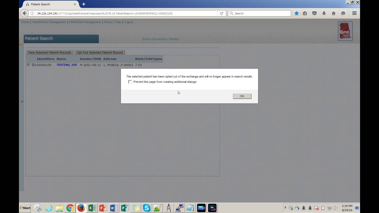 Alabama One Health Record ® Exchange - Opt Out Consent Tutorial