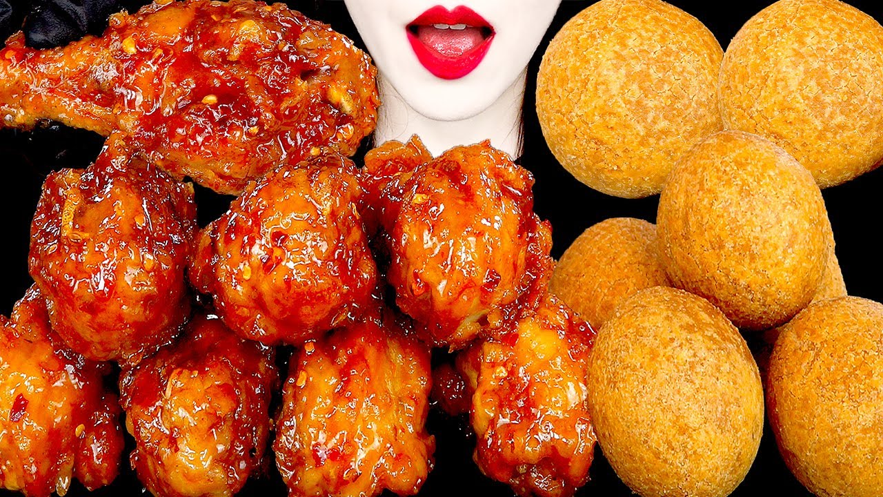 ASMR MUKBANG | SWEET CHILI FRIED CHICKEN CHEESE BALL BHC 스윗칠리킹 치킨 치즈볼 먹방 EATING SOUND 咀嚼音| ZOEY ASMR