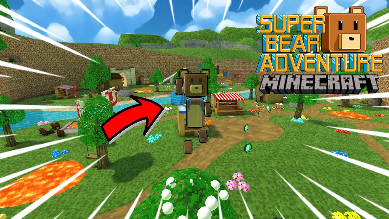 SUPER BEAR ADVENTURE VERSI MINECRAFT GAMEPLAY!!!