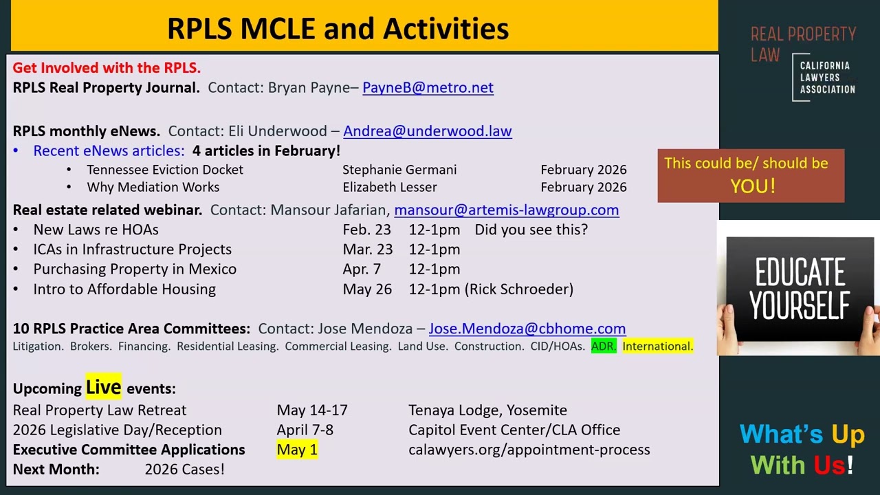 Real Property Law Section What's Up With Us (March 2026)