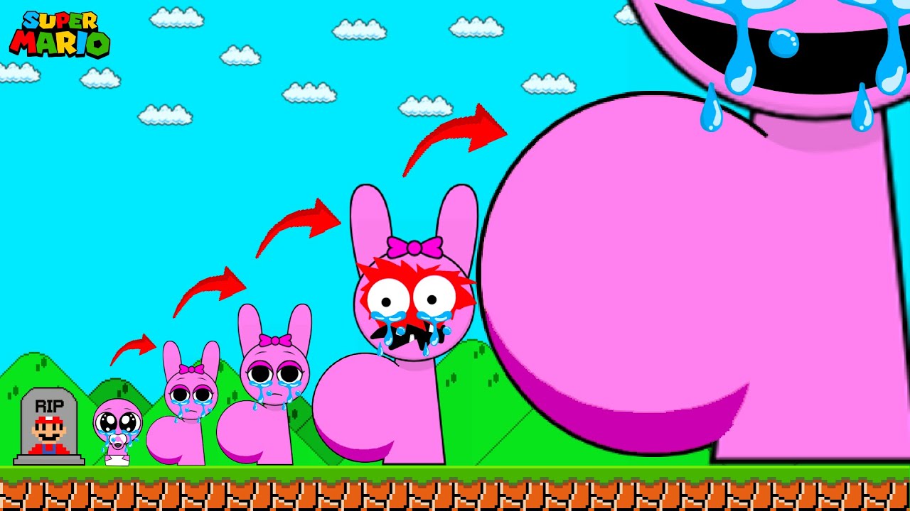 EVOLUTION of Giant SPRUNKI PREGNANT PINKI R.I.P Mario: Please Come Back #sprunki