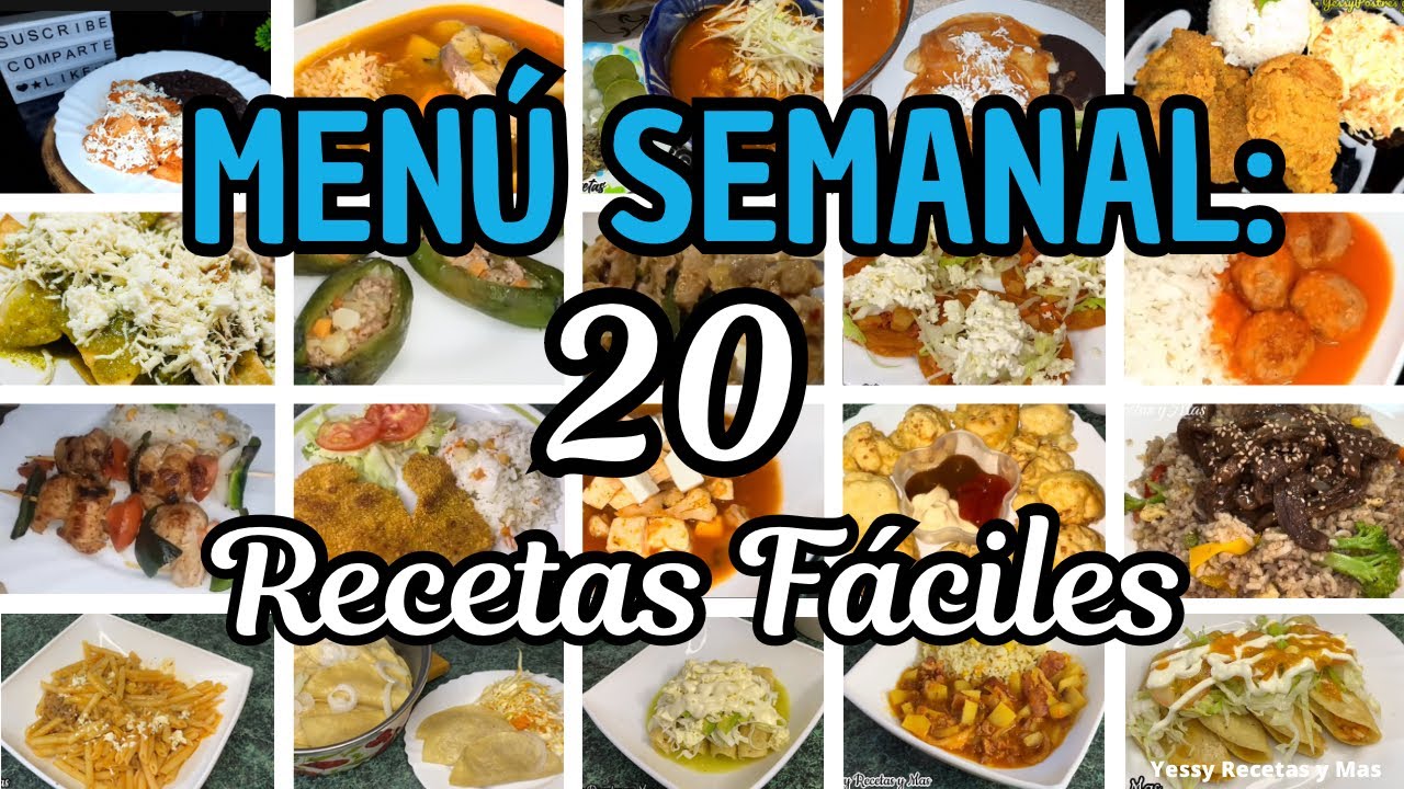 📝MENÚ SEMANAL: 20 RECETAS FÁCILES Y RÁPIDAS| COMPILACIÓN| #fyp #menu #viral #like