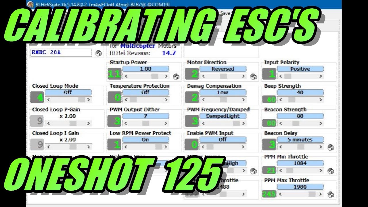 Calibrating Oneshot 125 ESCs