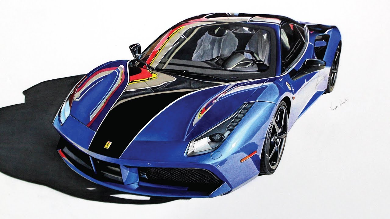 Ferrari 488 gtb drawing