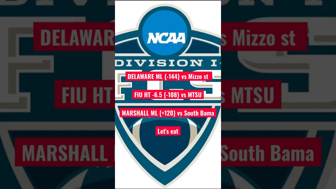 NCAA Football Picks for TODAY!! : Delaware St vs Missouri St : FIU vs MTSU : Marshall vs South Bama