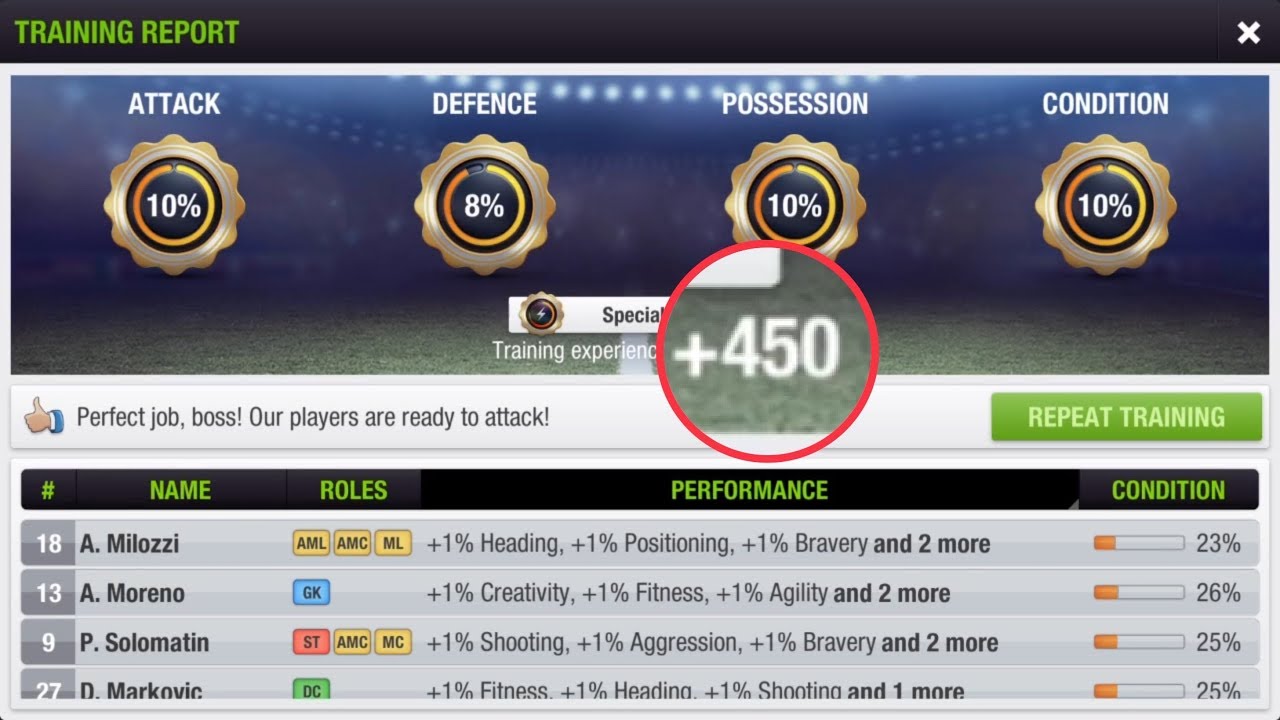 Top Eleven 2018 - Best Training Drills to get 450+ training points and fast player upgrades