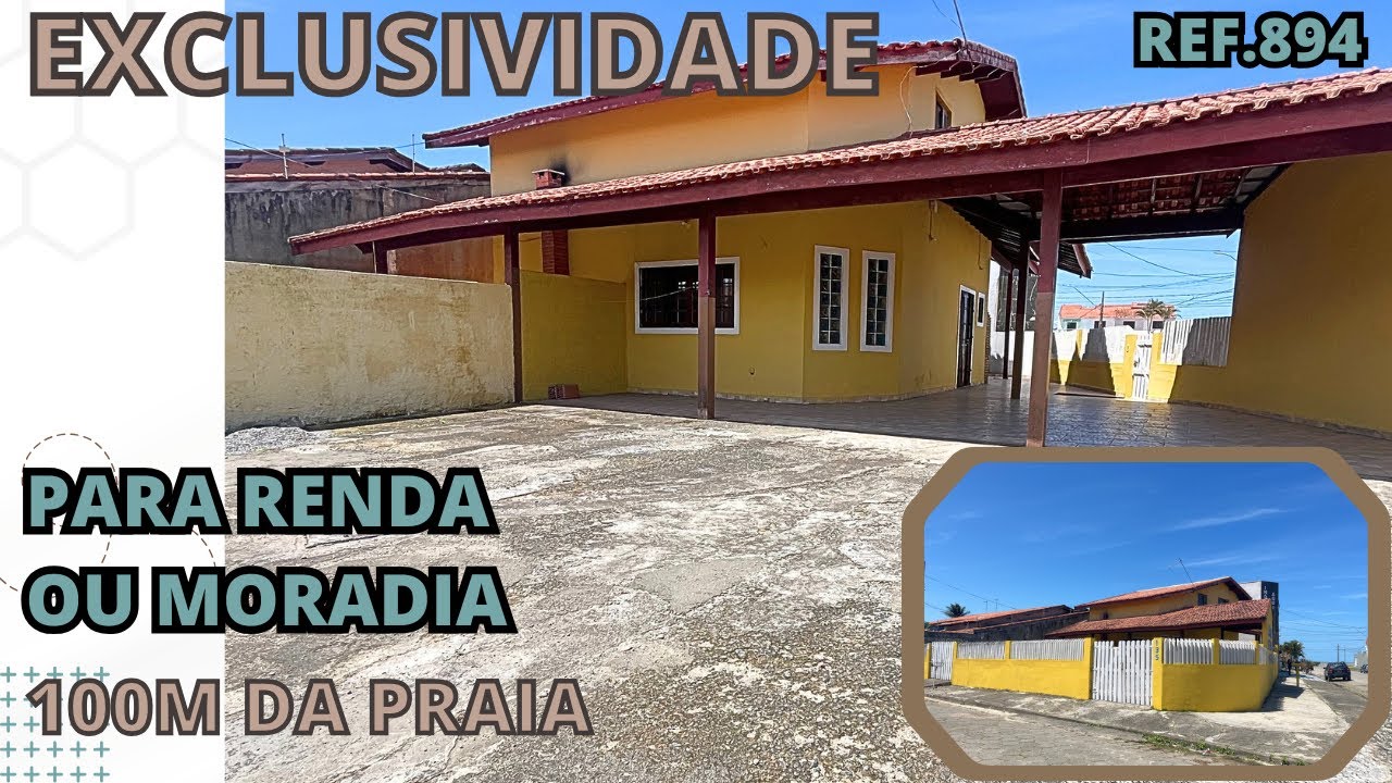 REF.894 Casa a menos de 100m da praia Ideal para moradia ou renda